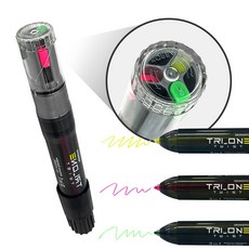 문교 회전식 3색 형광펜 간편한 사무용 필기구