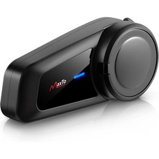 MAXTO 모터사이클 블루투스 헤드셋 M2 그룹 모터사이클 헬멧 통신 시스템 6방향 BT5.0 방수 인터콤 1000M 범위 FM 라디오 Siri 스키ATV전면하프 페이스용 음성, 1 Pack
