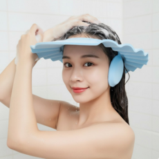 이지앤코 귀에 물이 들어가지 않는 사이즈 조절 성인용 샴푸모자 샴푸캡 머리감기캡, 블루, 1개