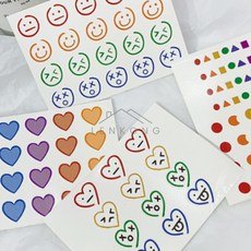 오렌콩 마스크스티커 페이스스티커 핸드폰스티커 판박이스티커, 2타투스티커-하트