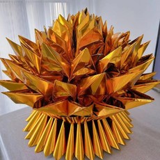 蓮花成品純手工九轉蓮花 108張紙金色, 1個, 純手工九轉蓮花成品