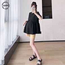 여성 캐주얼 티셔츠 미니 블라우스 루즈핏 임부복 데일리 여름 만삭 베이직 등원룩