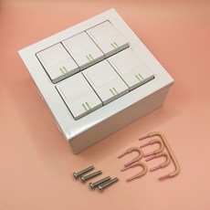 일신 중6구 스위치 + PVC 노출 박스 + 이도피스 세트, 1개