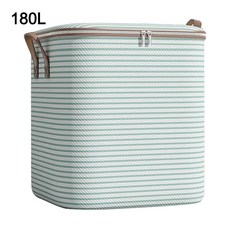 대용량 옷 보관함 지퍼 부직포 이불 보관 가방 손잡이 먼지 방지 담요 정리함, Color: 5. Green-180L