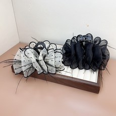 YIEUN 도트깃털집게핀 올림머리 빅사이즈 고급집게핀 헤어핀