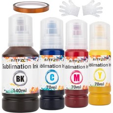 승화 잉크 재충전 병 열 테이프 호환 ET2800 ET2400 ET2720 ET2760 ET2750 ET4800 ET2803 ET2850 등 고수율 잉크젯 프린터 열전사 전사, 승화 잉크 재충전 병 열 테이프 호환 ET2800 ET