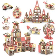 190PCS 자석 블록 자석 블록 자석 장난감 쌓기 입체 DIY 자동차 로봇 교육 완구 STEM 교육 초등학생 소년 소녀 3-8세 어린이 입장 보육원 생일 크리스마스, 1개, 상세페이지 참조