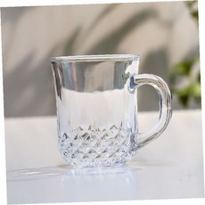 투명 손잡이 달린 음료 차 물 담는 식탁 테이블 사용 가정 카페 사무실 간단한, 1개, 비유 글라스머그 190ml