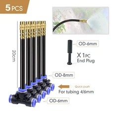 5/10개 20cm 360 ° 회전식 관개 황동 스프레이 지지대 6/8/10/12/16mm 호스 퀵 커넥션 티 조절식 분무, 10 B-6mm to 8mm 5pcs