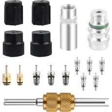 자동차 에어컨 수리용 17개 AC 밸브 코어 키트 R12에서 R134a로 변환 도구 장비 대부분의 차량에 적합한 범용 제거 액세서리 2018864, 자동차 에어컨 수리용 17개 AC 밸브 코어 키트 R1