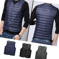 V넥패딩조끼 여행 캐주얼 패션 패딩 커플옷 방안 조끼 단체 코디