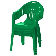 플라스틱의자 팔걸이의자 행사 편의점 포장마차 간이용 보조 4개, 그린(4개)