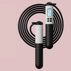 텐제로 똑똑한 다이어트 스마트 디지털 와이어 줄넘기, 유선줄넘기, 검정, 유선줄넘기 검정, 1개