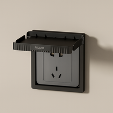 무타공 공간 절약 접착식 다기능 스위치 수납 선반, 1단, 블랙