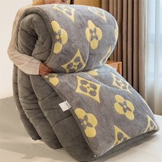 양털 캐시미어 겨울 극세사 차렵이불, 회색루비