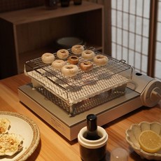 일본 미니 로스터 세라믹 석쇠 캠핑 바베큐 로스터 가정용 화로 직, 22x22CM, 1개