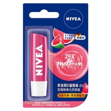 NIVEA 妮維雅 護唇膏 5D玻尿酸 果漾潤彩 男士專用 潤澤修護 滋養唇部, 1個, 妮維雅-果漾潤彩蜜唇膏(西瓜)