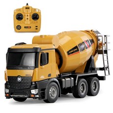 HUINA 114 RC 장난감 금속 휠로더 선물 무거운 굴삭기 24GHZ 배터리 채널, 표준 배터리 1세트  평생 보증, A. 10 채널 RC 믹서 트럭  합금 버전, 1개
