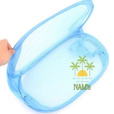 꼭필스 메쉬 빨래바구니 민트 접이식 장난감수납함, 대 - 민트, 1개