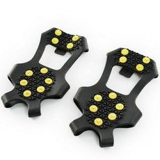 高強度10齒冰爪 防滑雪地 滑雪 攀冰鞋套, L款(每雙)