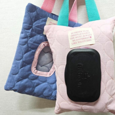 포롱샵 파스텔 물티슈 케이스 파우치, 1개, 핑크