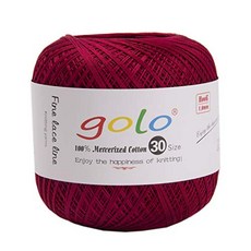 Golo 크로셰 실 크로셰 실 핸드 니트 태팅 실 201, 깃발 레드