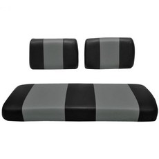 야마하 G-2/G-9 골프카트용 시트 커버 교체 - 전면 벤치 프리미엄 마린 비닐 5개 패널 스티칭 스테이플로 고정하는 설치 방식 투톤 골프카트 화이트, 검정 & 차콜