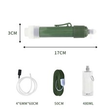캠핑 정화 휴대용 야외 미니 워터 필터 밀짚 하이킹 정수기, 색상: 9. A, 1개