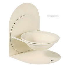 DING DONG PET 寵物磁吸式高度可調陶瓷餐碗, 象牙白, 1個