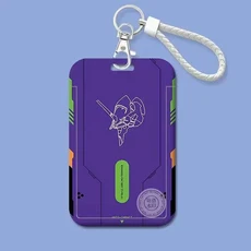 에반게리온 카드 홀더 학교 출입 캠퍼스 커버 식사 근로자 ID 신용 보호 슬리브 손목 스트랩 포함, 04 EVANGELION 01