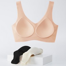 또온나 일체형 고정 패드 누디 브라 3p 내츄럴 볼륨업 세탁 편한 노와이어 심리스 넓은 어깨끈 CW맑음