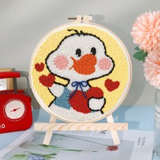 【超繪玩】戳戳繡毛綫繡針材料包 兒童學生課活動裝飾畫, 愛你呀—送戳筆+支架 （材料包）⚑⚑, 1個