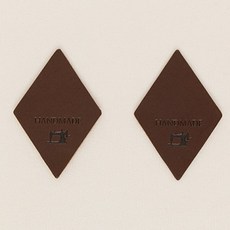 패션스타트 다이아몬드 핸드메이드 가죽라벨 초코브라운 2개입, 1개