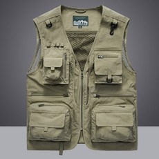 남성 얇은 어깨 멀티 포켓 조끼 재킷 캐주얼 패션 야외 낚시 6XL 여름 가을, Image Color 3