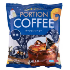 일본 칼디 포션 커피 무설탕 희석 아이스 핫 커피 KALDI PORTION, 4개, 10개입, 180g