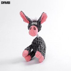 DFMEI 寵物玩具耐咬貓狗毛絨玩具狗狗咬不爛磨牙發聲驢小狗寵物用品, 1個, 粉灰