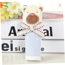 도트 곰 일자 문손잡이 보호덮개 정전기방지 현관 방문 스크래치방지 인테리어용, 레드