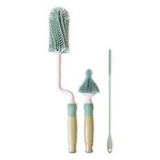하이비 실리콘 젖병솔 회전형 + 빨대 세척솔 세트, 1세트, 민트