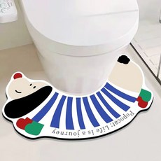 허니잼 빨아쓰는 규조토 퍼피 욕실 발매트 화장실 변기발판 집들이선물, 1개, 블루줄무늬