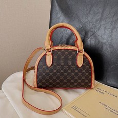 嗨購 DIY手工縫紉包包 手工材料包 自製印花手縫DIY材料包貝殼包單肩手提斜背包休閒簡約通勤包女潮, 咖色材料包自己做, 1個