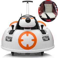 키즈 전동차 유모차 유아전동차 푸쉬카 붕붕카 보행기, 전기 구동, 화이트 레더 시트 알루미늄 골드 푸셔+스윙, 1개