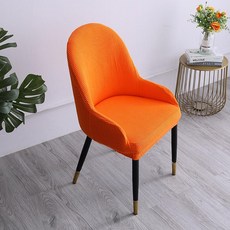 대형 극세사 의자커버 천갈이 리폼 커버만 카페 시트, 1개, 콘 벨벳 - 오렌지