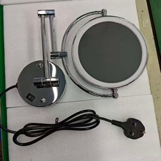 LED壁掛化妝鏡 附燈 浴室摺疊鏡, 插電款