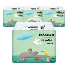 나비잠 기저귀 울트라씬 듀얼핏 밴드 4팩, 대형(L), 144매