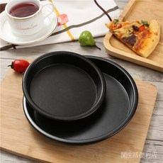 家用圓形碳鋼不粘蛋糕模披薩盤烤盤烘焙工具，多尺寸可選，輕鬆製作美味佳餚, 1個, 金色,5寸（外徑16cm）