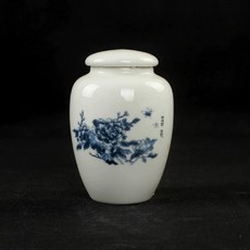 도자기 밀폐 차보관용기 푸얼차 향신료 대용량 보관통, 1개, 부귀모란