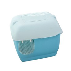 Yeego 走廊式貓砂盆 寬敞空間 貓咪安全感, 藍色, 1個