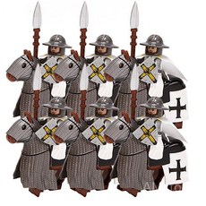 중세 유럽 기사단 피규어 판금 기사 나이트 전사 템플러 로마군 십자군 창병, 34 흑색 튜턴 기사단(6쌍), 1개