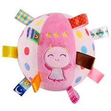 JoyBaby嬰兒玩具益智鈴鐺球，彩色標籤布球，練習抓握鈴鐺球, 1個, 天使