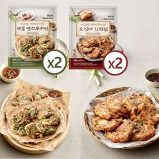 오프라이스 국순당 오징어 김치전 2팩 + 땡초 부추전 2팩 (1.2kg), 해물 땡초 부추전 4, 300g